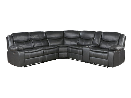 Fargo Dark Gray 3-Piece Power Reclining Sectional - Ornate Home