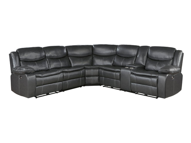 Fargo Dark Gray 3-Piece Power Reclining Sectional - Ornate Home