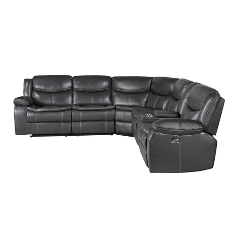 Fargo Dark Gray 3-Piece Power Reclining Sectional - Ornate Home