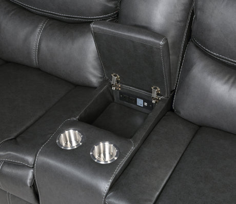 Fargo Dark Gray 3-Piece Power Reclining Sectional - Ornate Home