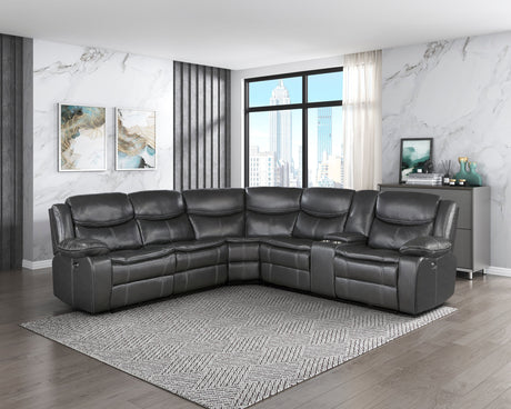Fargo Dark Gray 3-Piece Power Reclining Sectional - Ornate Home