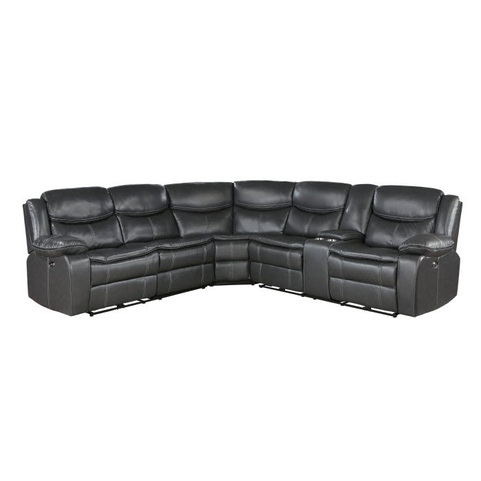 Fargo Dark Gray 3-Piece Power Reclining Sectional - Ornate Home