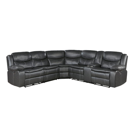 Fargo Dark Gray 3-Piece Power Reclining Sectional - Ornate Home