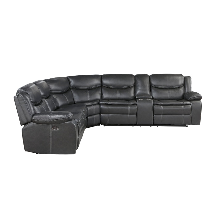 Fargo Dark Gray 3-Piece Power Reclining Sectional - Ornate Home