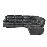 Fargo Dark Gray 3-Piece Power Reclining Sectional - Ornate Home