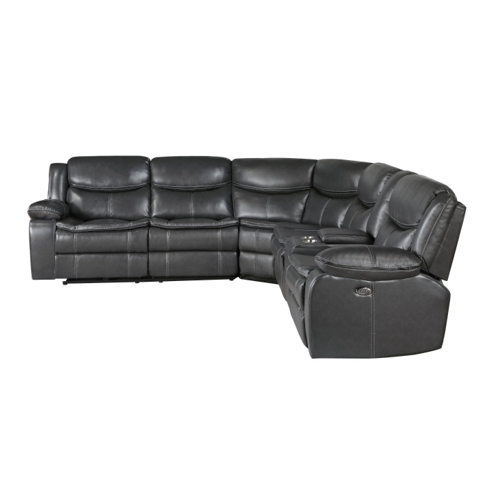 Fargo Dark Gray 3-Piece Power Reclining Sectional - Ornate Home