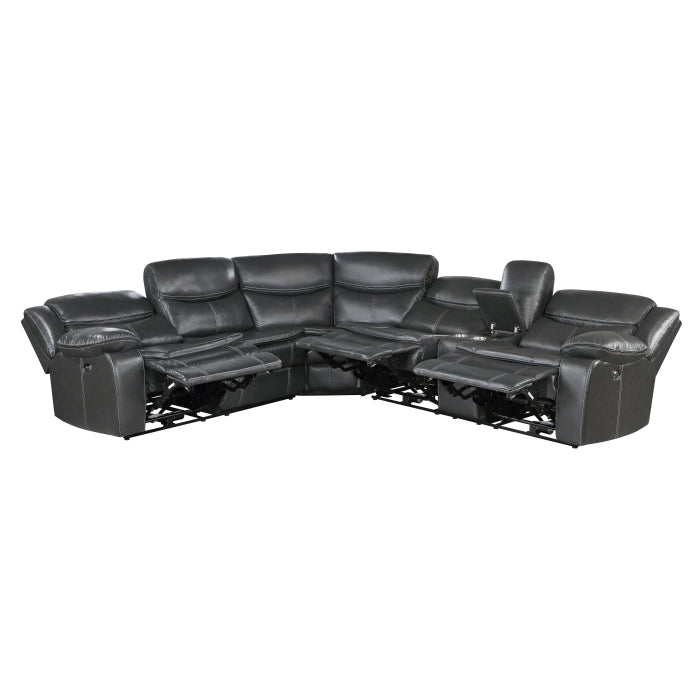 Fargo Dark Gray 3-Piece Power Reclining Sectional - Ornate Home