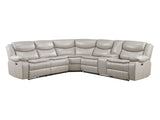 Fargo Silver Gray 3-Piece Power Reclining Sectional w/ Right Console - Ornate Home