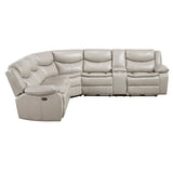 Fargo Silver Gray 3-Piece Power Reclining Sectional w/ Right Console - Ornate Home