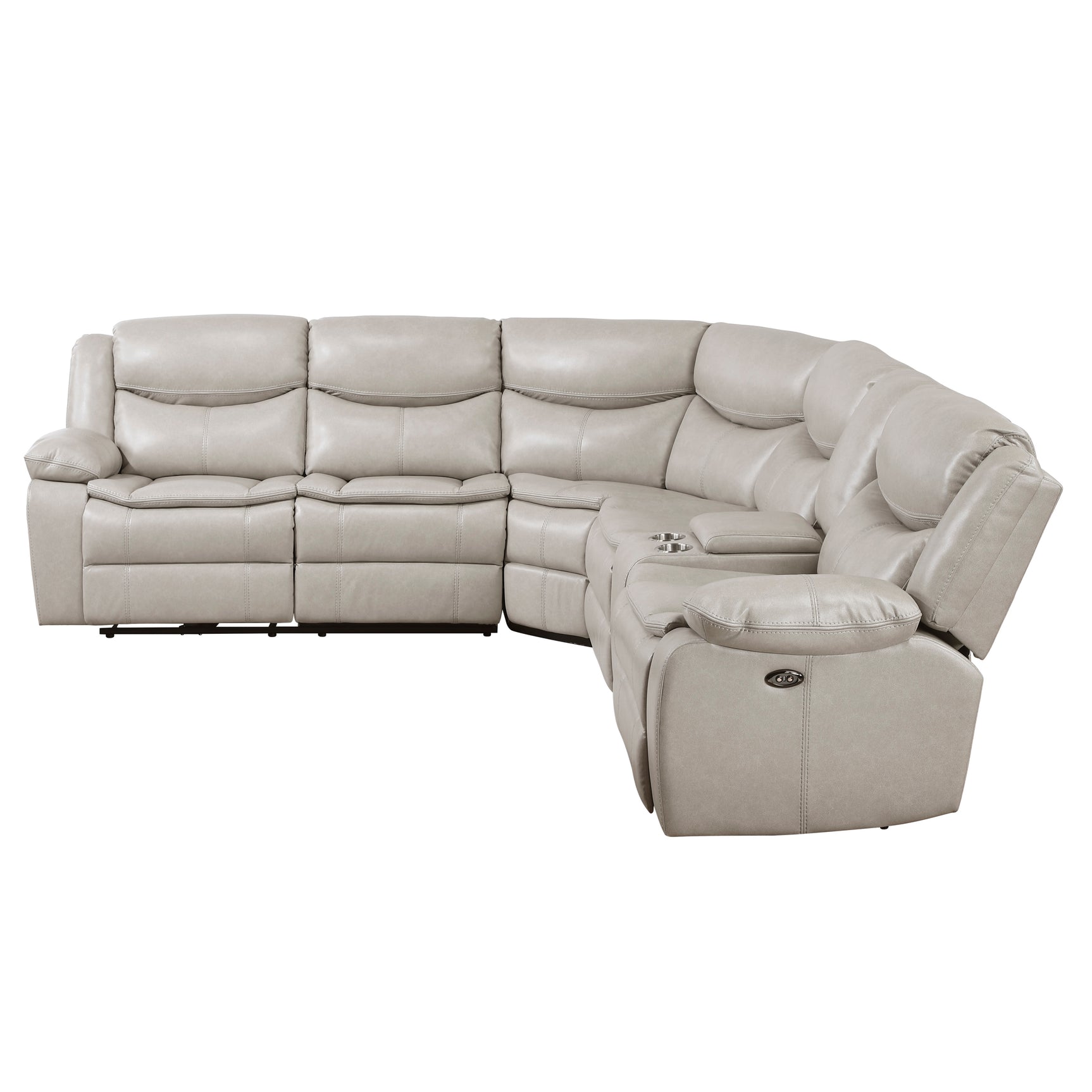 Fargo Silver Gray 3-Piece Power Reclining Sectional w/ Right Console - Ornate Home