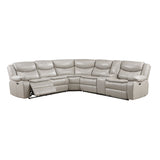 Fargo Silver Gray 3-Piece Power Reclining Sectional w/ Right Console - Ornate Home