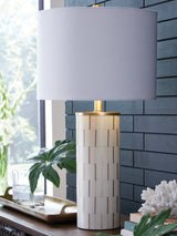 Faridworth White/Gold Poly Table Lamp (1/CN) (Online Special Price) - Ornate Home