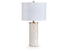 Faridworth White/Gold Poly Table Lamp (1/CN) - Ornate Home