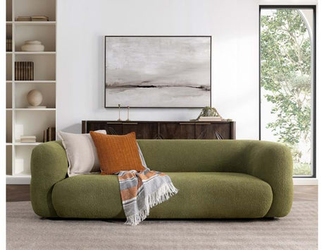 Faris Dark Olive Upholstered Sofa - Ornate Home