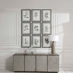 Farmhouse Florals Black/White Framed Prints (Set of 9) - Ornate Home