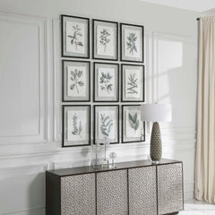 Farmhouse Florals Black/White Framed Prints (Set of 9) - Ornate Home
