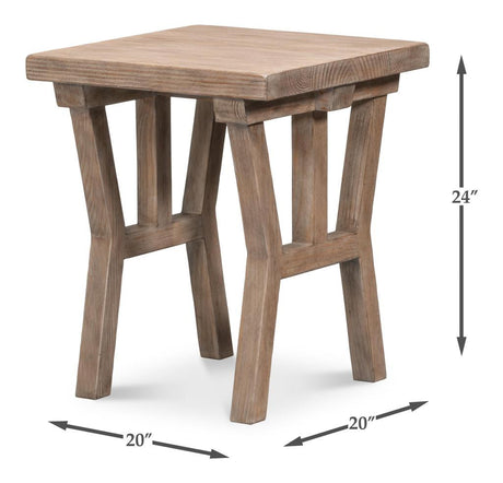 Farmhouse Natural Side Table - Ornate Home