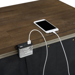 Farmington Medium Brown/Washed Stone 2-Drawer Nightstand with USB - Ornate Home