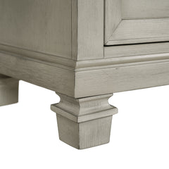 Farmington Medium Brown/Washed Stone 2-Drawer Nightstand with USB - Ornate Home