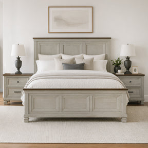 Farmington Medium Brown/Washed Stone 3-Piece Queen Bedroom Set - Ornate Home