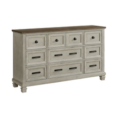 Farmington Medium Brown/Washed Stone 4-Piece King Bedroom Set with 2 Nightstands & Dresser - Ornate Home