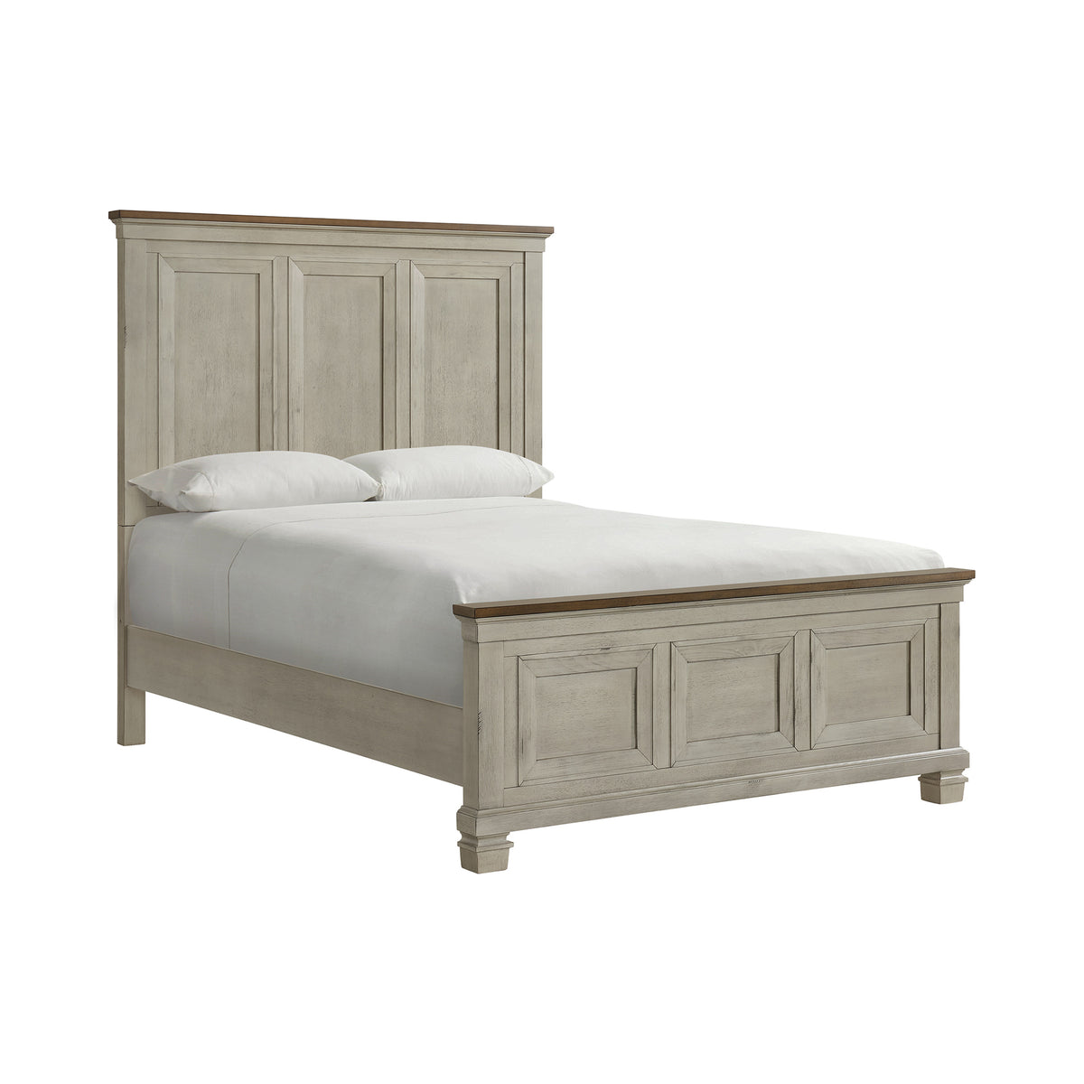 Farmington Medium Brown/Washed Stone 5-Piece Queen Bedroom Set - Ornate Home