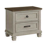 Farmington Medium Brown/Washed Stone 5-Piece Queen Panel Bedroom Set - Ornate Home