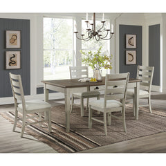 Farmington Medium Brown/Washed Stone 5-Piece Standard Height Dining Set - Ornate Home