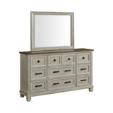 Farmington Medium Brown/Washed Stone Dresser & Mirror Set - Ornate Home