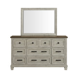 Farmington Medium Brown/Washed Stone Dresser & Mirror Set - Ornate Home