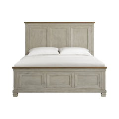Farmington Medium Brown/Washed Stone King Panel Bed - Ornate Home