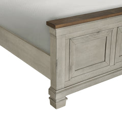 Farmington Medium Brown/Washed Stone King Panel Bed - Ornate Home