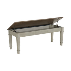 Farmington Medium Brown/Washed Stone Storage Dining Bench - Ornate Home