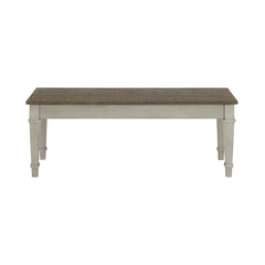 Farmington Medium Brown/Washed Stone Storage Dining Bench - Ornate Home