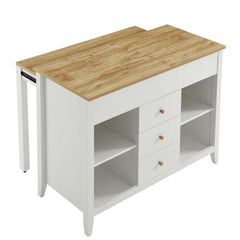Farmstead Oak/White Kitchen Island - Ornate Home
