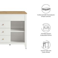 Farmstead Oak/White Kitchen Island - Ornate Home