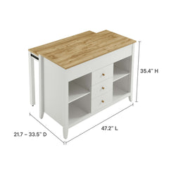 Farmstead Oak/White Kitchen Island - Ornate Home