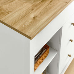 Farmstead Oak/White Kitchen Island - Ornate Home