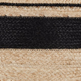 Faro Jute Beige Natural/Black Pouf - Ornate Home