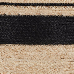 Faro Jute Beige Natural/Black Pouf - Ornate Home