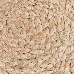 Faro Jute Beige Natural/Black Pouf - Ornate Home