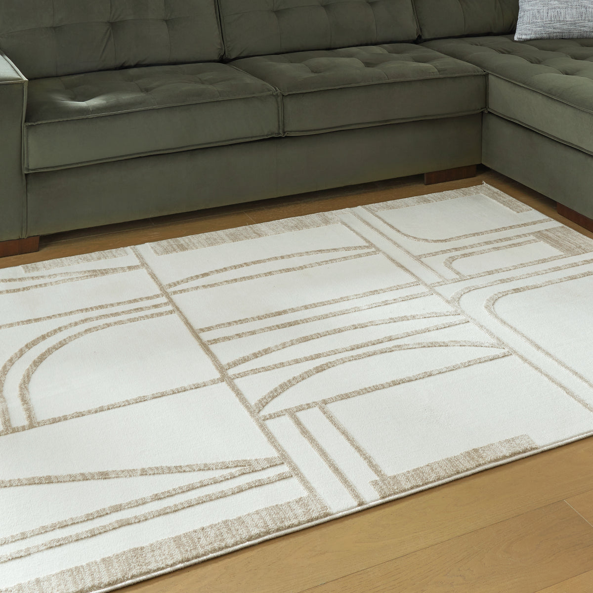 Ron Raz Rug Ashley Furniture Farongrove Ivory/Beige Medium Rug | Ornate Home