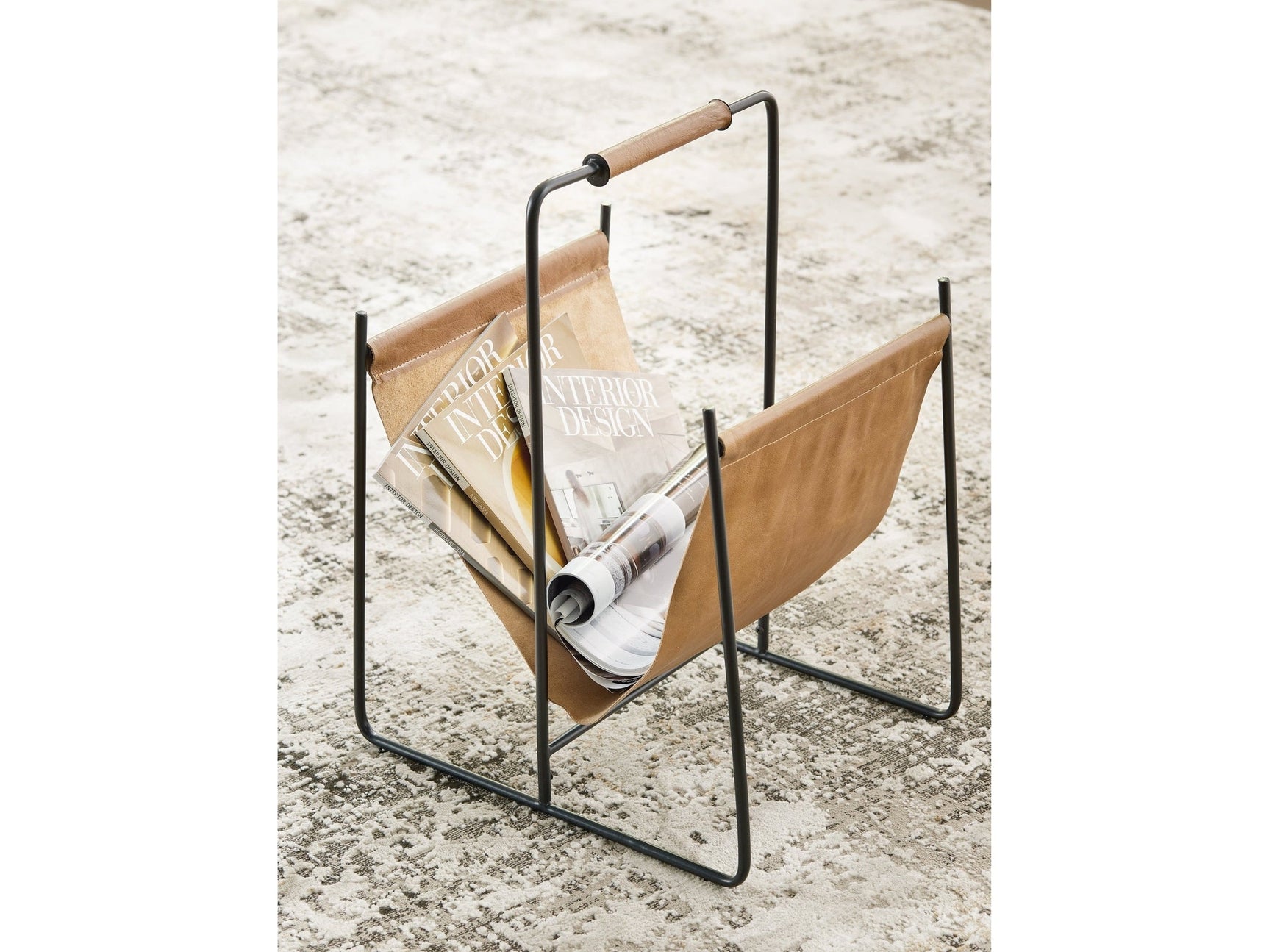 Faronworth Brown/Black Magazine Rack (Online Special Price) - Ornate Home