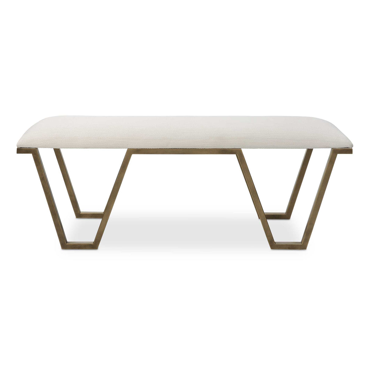 Farrah Gold/White Geometric Bench - Ornate Home