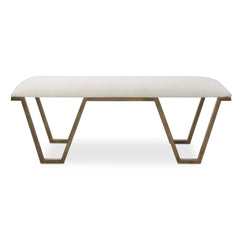 Farrah Gold/White Geometric Bench - Ornate Home