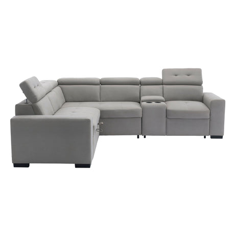 Farrah Light Gray 3-Piece Sectional - Ornate Home
