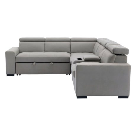 Farrah Light Gray 3-Piece Sectional - Ornate Home