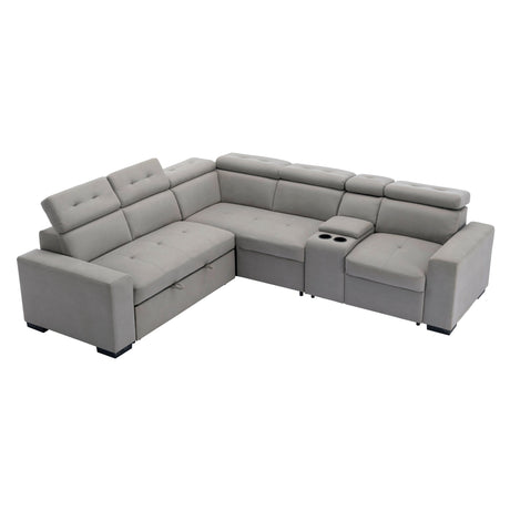 Farrah Light Gray 3-Piece Sectional - Ornate Home