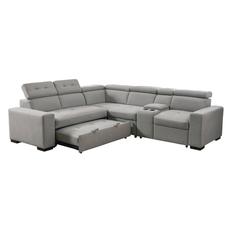 Farrah Light Gray 3-Piece Sectional - Ornate Home