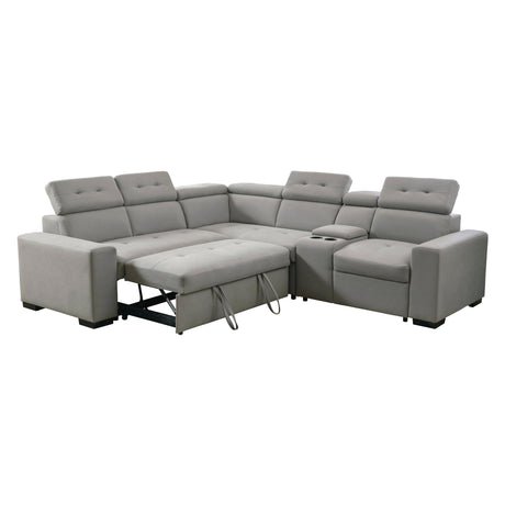 Farrah Light Gray 3-Piece Sectional - Ornate Home